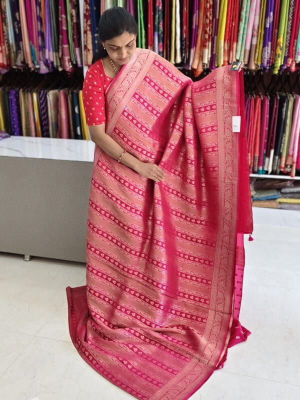 Georgette Banarasi saree pink