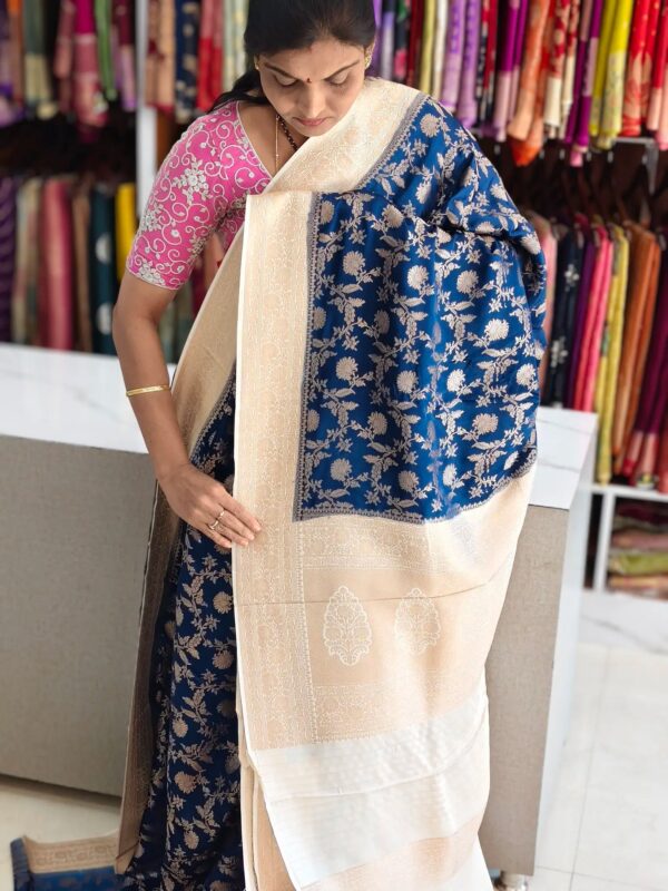 Satin Banarasi saree - Banarasi Sarees by Shreekari Silks