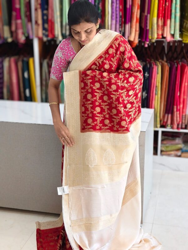 Satin Banarasi saree - Banarasi Sarees by Shreekari Silks