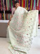 Kora Banarasi allover embroidery work saree