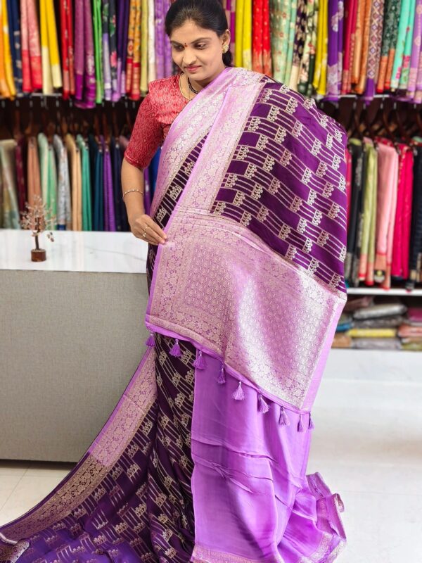 Satin Banarasi saree - Banarasi Sarees by Shreekari Silks