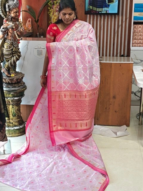 Kora Banarasi saree - Banarasi Sarees by Shreekari Silks