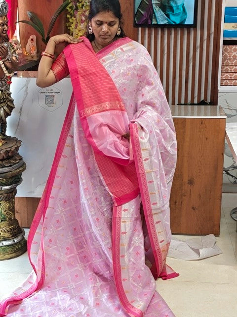 Kora Banarasi saree - Banarasi Sarees by Shreekari Silks Kora Banarasi saree - Image 3